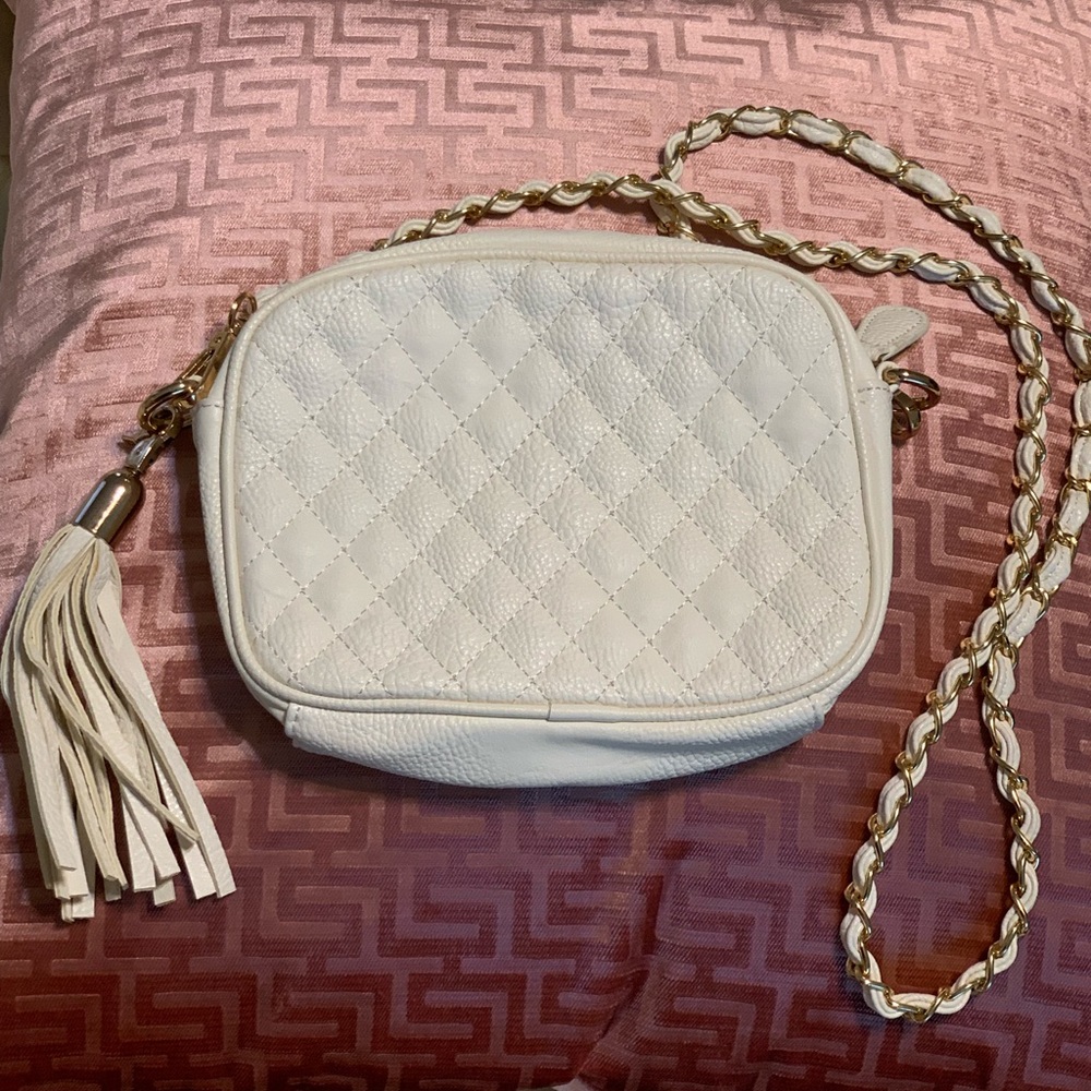 Forever21 White Quilted Crossbody Purse